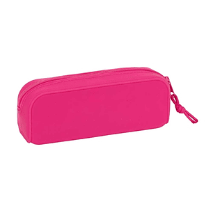 Safta Benetton Heart Portatodo - Cremallera - Silicona - 0.60 L - 185x55x75mm - Color Rosa