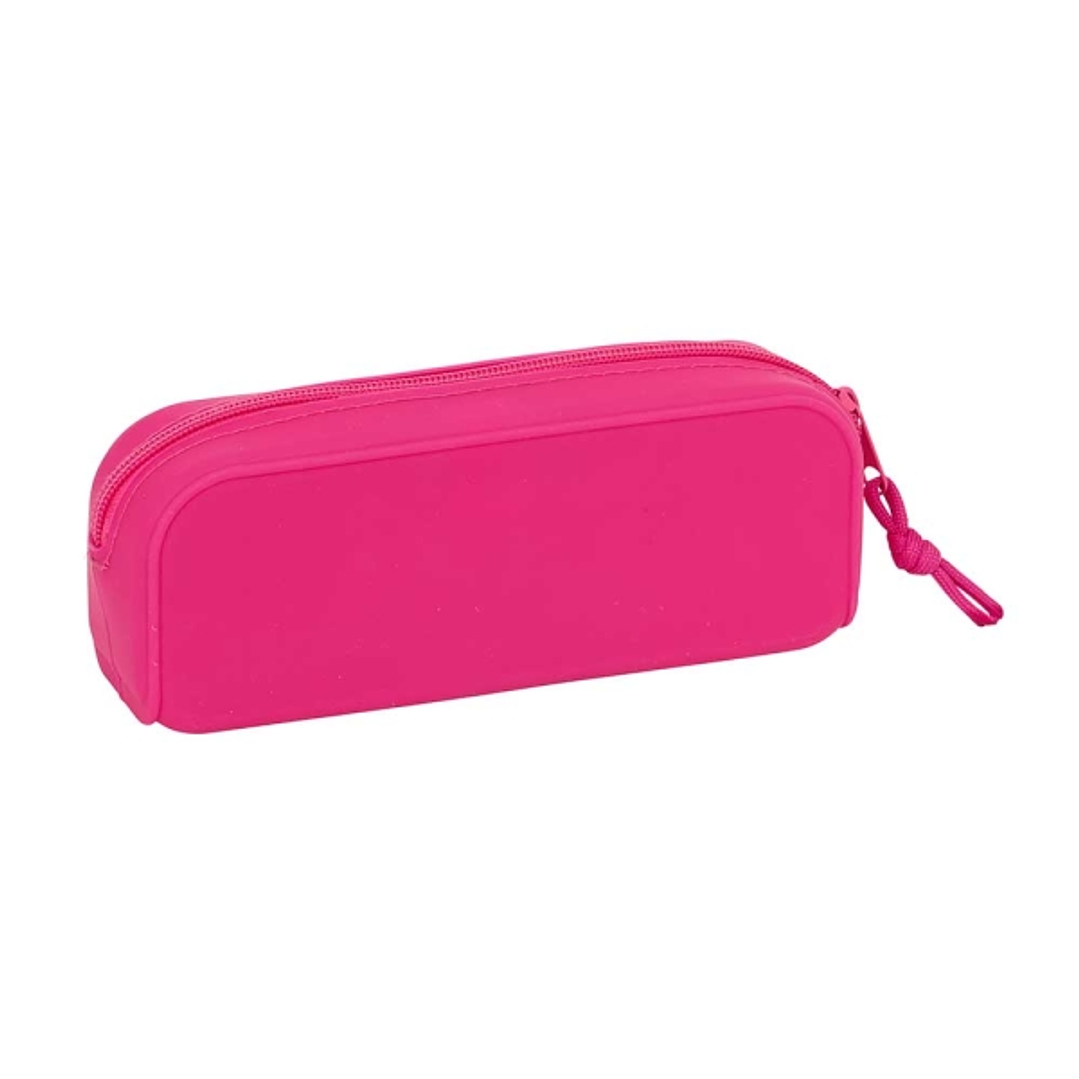 Safta Benetton Heart Portatodo - Cremallera - Silicona - 0.60 L - 185x55x75mm - Color Rosa 1
