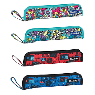 Safta Portaflautas - Interior Acolchado - Alojamiento para Varilla - Asa Lateral - Borde Reforzado - 0.6L - 370x20x80mm - Colores Surtidos