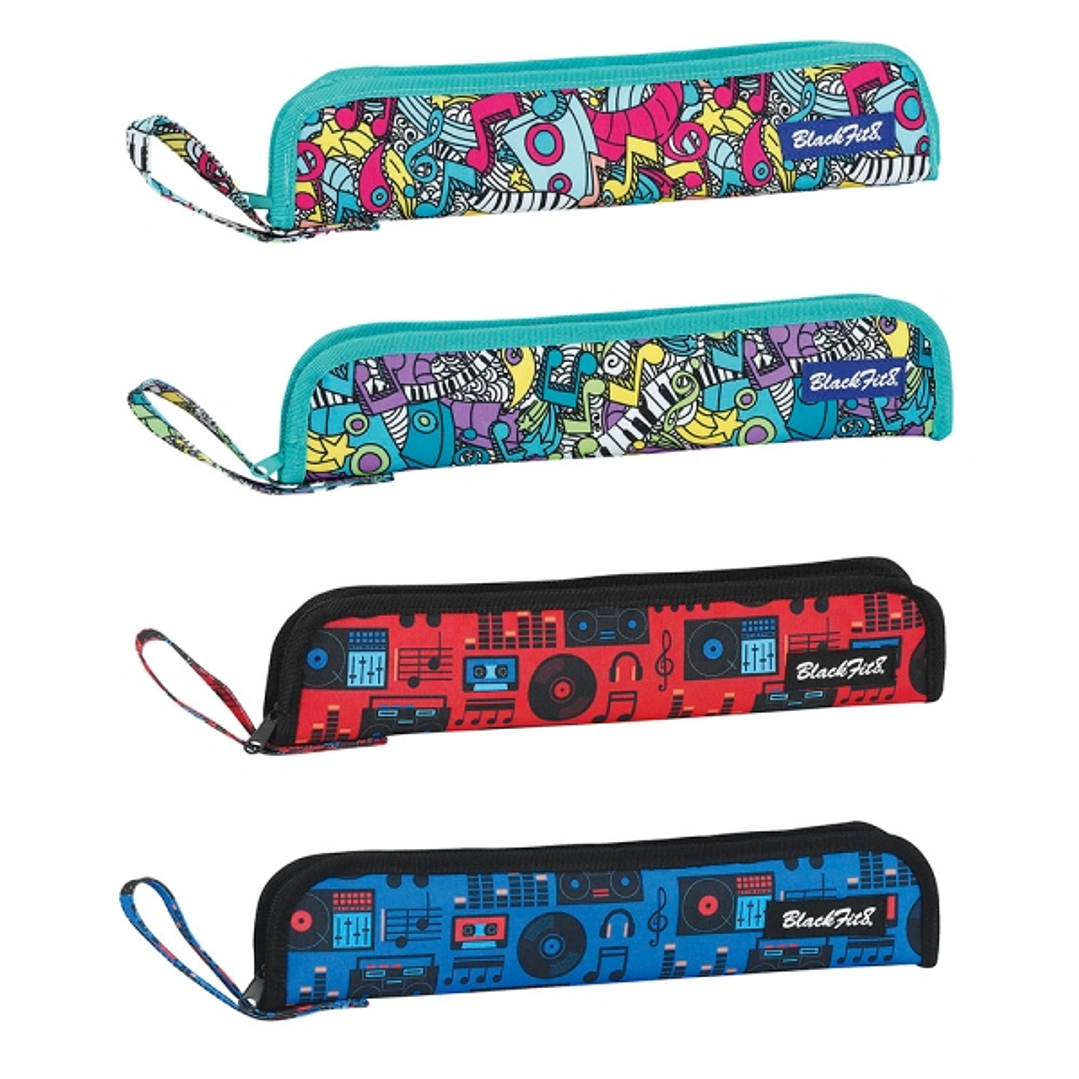 Safta Portaflautas - Interior Acolchado - Alojamiento para Varilla - Asa Lateral - Borde Reforzado - 0.6L - 370x20x80mm - Colores Surtidos 1