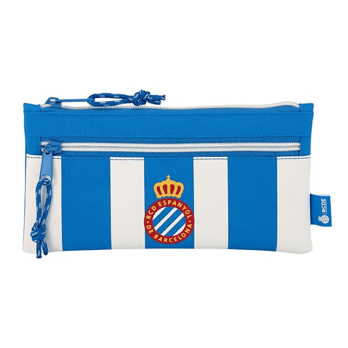 Safta RCD Espanyol Portatodo - Bolsillo con Cremallera - 0.25L - 220x10x110mm - Color Azul y Blanco 1