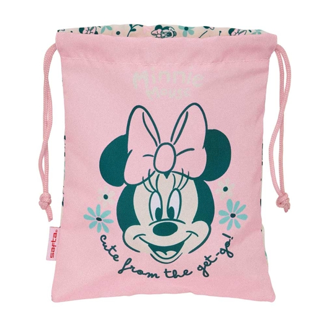 Safta Minnie Mouse Minty Minisaco con Cordon de 1L - 200x250mm - Color Rosa Pastel 1