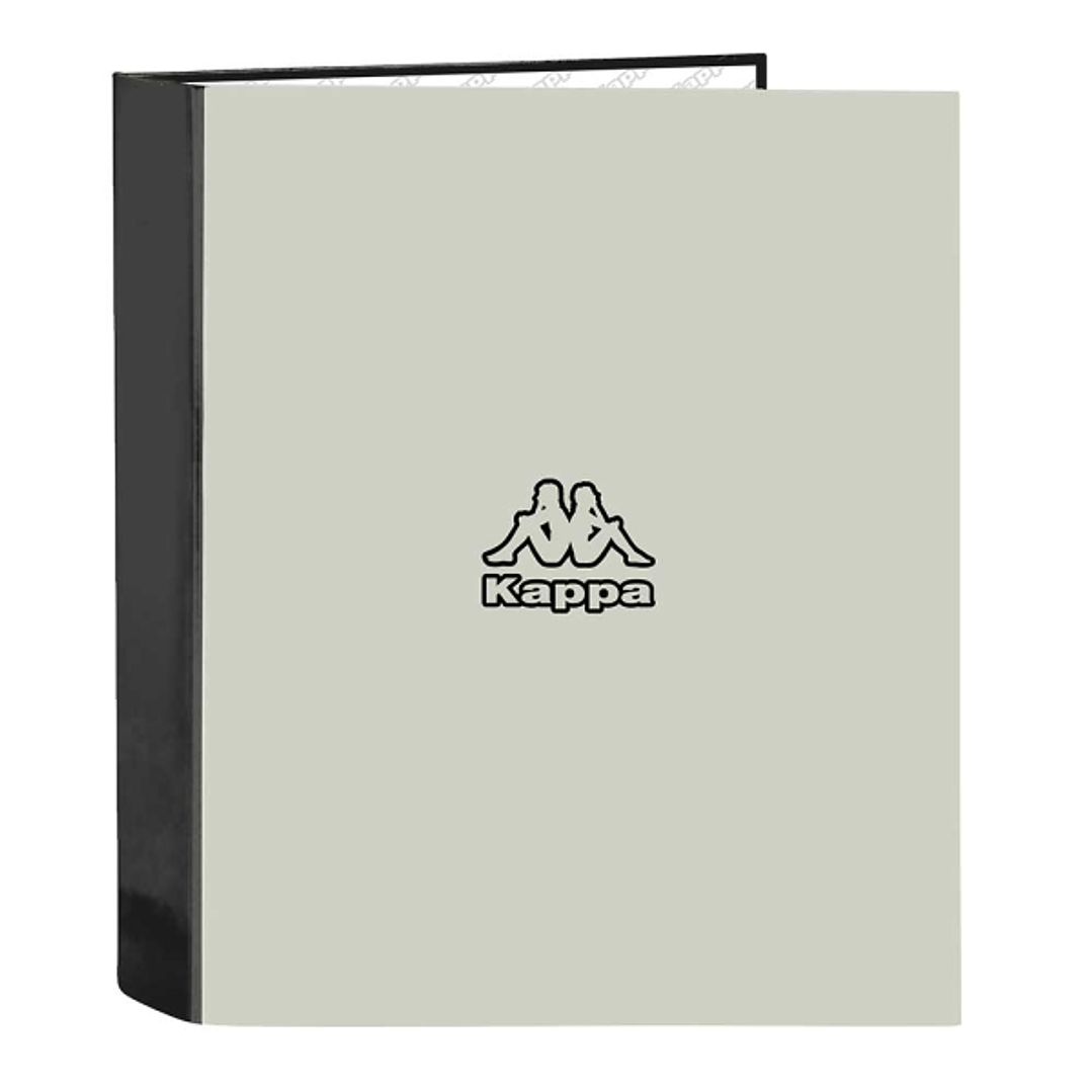 Safta Kappa Grey Carpeta con 4 Anillas 40mm - Tapas Duras Forradas - Formato Folio - 270x60x330mm - Color Negro y Gris 1