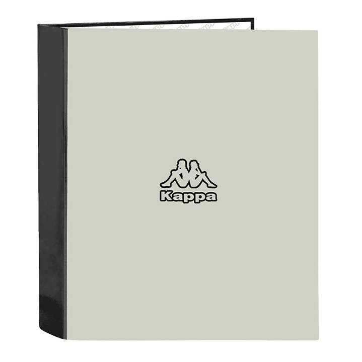 Safta Kappa Grey Carpeta con 4 Anillas 40mm - Tapas Duras Forradas - Formato Folio - 270x60x330mm - Color Negro y Gris 1