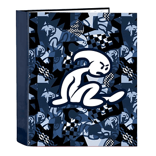 Safta el Niño Navy Carpeta con 4 Anillas 40mm - Tapas Duras Forradas - Resistente - 270x60x330mm - Color Azul Marino