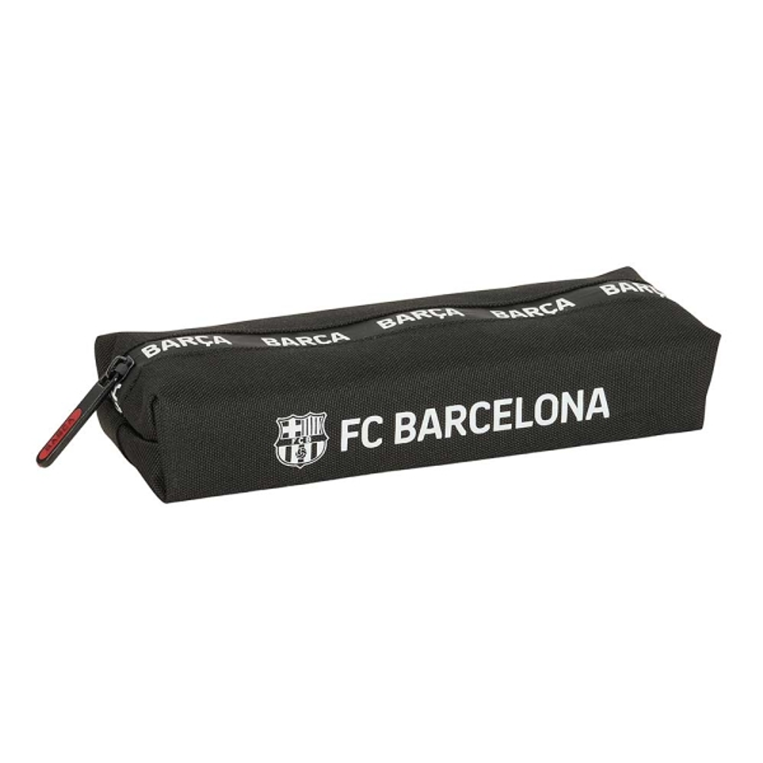 Safta F.C.Barcelona Portatodo - Cremallera - Goma Elastica - Compacto y Ligero - 0.53L - 220x70x40mm - Color Negro 1