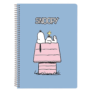 Safta Snoopy Libreta con Espiral - Formato Cuarto - 80 Hojas de Papel 80g/m2 - Cuadriculas 4x4mm - Tapas Duras Glasofonado - Margen Lateral - 155x10x2