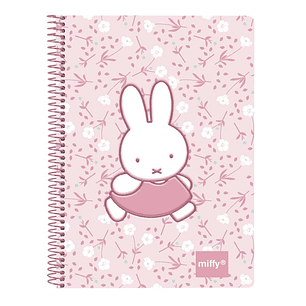 Safta Miffy Flores Bloc de Notas - Espiral - Estampado Divertido - 135x19x179mm - Color Rosa