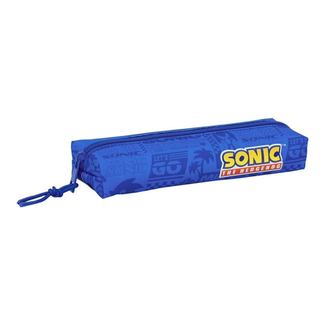 Safta Sonic Portatodo - Cremallera - Goma Elastica - 0.53L - 220x70x40mm - Color Azul Oscuro 1