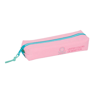 Safta Benetton Dolce Portatodo - Cremallera - Goma Elastica - 0.53L - 220x70x40mm - Color Rosa Pastel