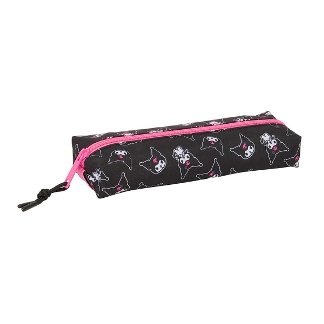 Safta Kuromi Portatodo - Cremallera - Goma Elastica - 0.53L - 220x70x40mm - Color Negro y Rosa 1