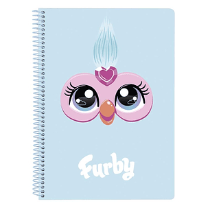 Safta Furby Libreta Espiral - Formato Cuarto - 80 Hojas Cuadriculas de 80g/m2 - Tapas Duras Glasofonadas - Espiral Metalico 42 Agujeros - 155x10x220mm