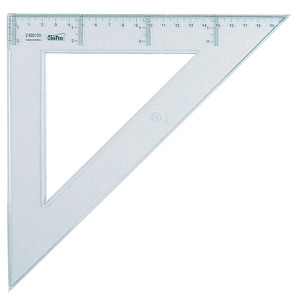 Safta Cristal Escuadra de 30cm - Poliestileno - Graduacion Impresa - Biselada - Color Transparente