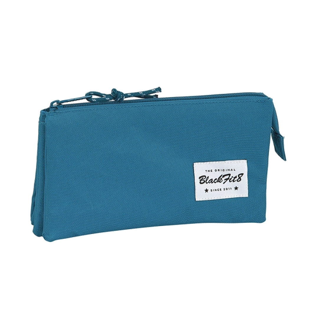 Safta Blackfit8 Egeo Portatodo - 3 Compartimentos con Cremalleras - Bolsillo Interior - 0.6L - 220x30x120mm - Color Azul 1