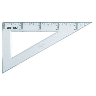 Safta Cristal Cartabon de 25cm - Plastico Transparente - Graduacion Impresa - Biselado - Color Transparente