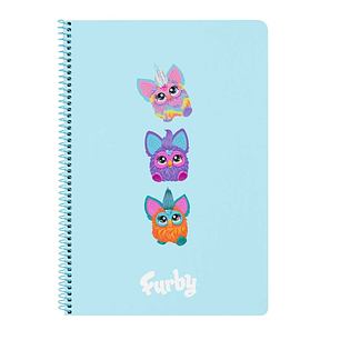 Safta Furby Cuaderno Espiral - Formato Folio - 80 Hojas Cuadriculas de 80g/m2 - Tapas Duras Glasofonadas - Espiral de 62 Agujeros - 215x10x310mm - Col