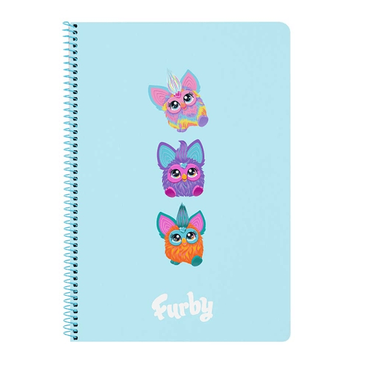 Safta Furby Cuaderno Espiral - Formato Folio - 80 Hojas Cuadriculas de 80g/m2 - Tapas Duras Glasofonadas - Espiral de 62 Agujeros - 215x10x310mm - Col 1