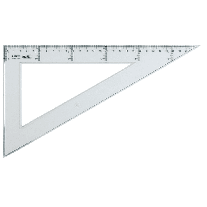 Safta Cristal Cartabon de 30cm - Plastico Transparente - Graduacion Impresa - Biselado - Color Transparente 1
