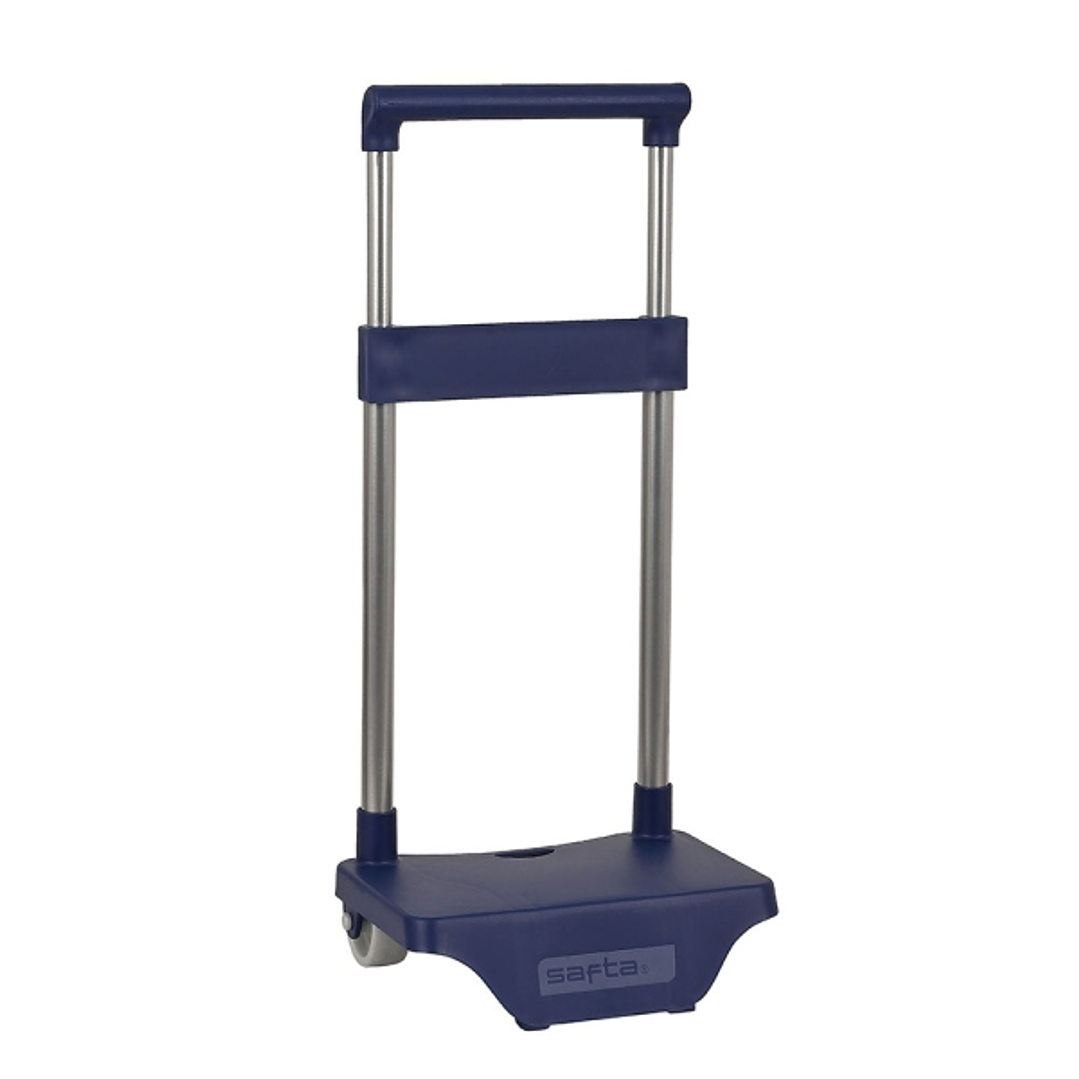 Safta Carro Portamochilas - Sujecion Universal - Material Resistente - Ruedas de PVC - 26x10x34cm - Color Azul Marino 1