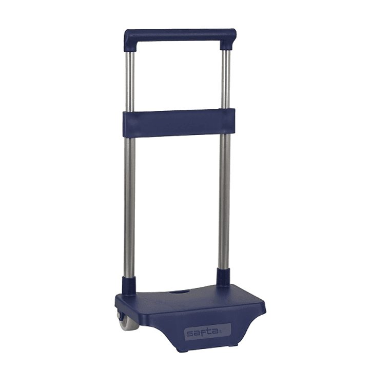 Safta Carro Portamochilas - Sujecion Universal - Material Resistente - Ruedas de PVC - 26x10x34cm - Color Azul Marino 1