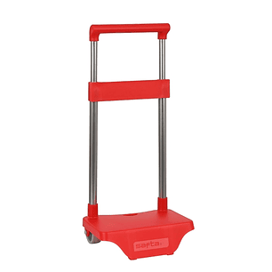 Safta Carro Portamochilas - Sujecion Universal - Material Resistente - Ruedas de PVC - Modelo Patentado - 26x10x34cm - Color Rojo