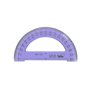 Safta Semicirculo de 9cm - Plastico Transparente - Doble Graduacion - Biselado - Color Aleatorio