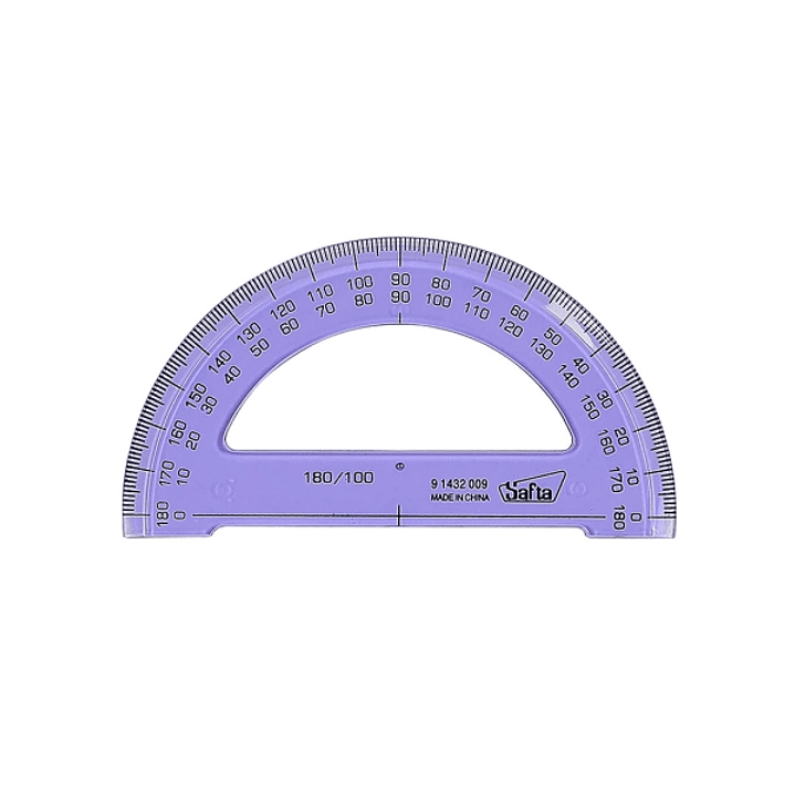 Safta Semicirculo de 9cm - Plastico Transparente - Doble Graduacion - Biselado - Color Aleatorio 1