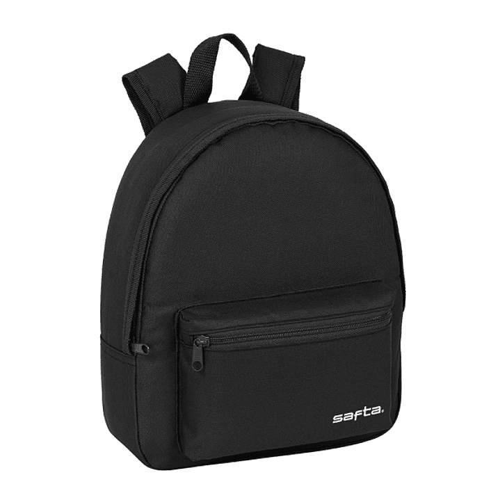 Safta Mini Mochila - Bolsillo Frontal - Cremallera - Hombreras Ajustables - Asa Superior - Compacta y Ligera - 8.65L - 270x100x320mm - Color Negro 1