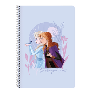 Safta Frozen Believe Cuaderno Espiral - Formato Folio - Tapas Glasofonadas - Espiral Metalico - 80 Hojas Cuadriculas de 80g/m2 - Cierre con Gomas - In