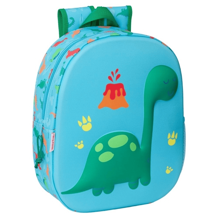 Safta Dino Mochila 3D - Portabotellas - Hombreras Acolchadas - Asa Superior - Resistente y Duradero - Uso Diario - Versatil y Practico - Color Azul 1