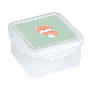 Safta Zorrito Fiambrera de 1.27L - PVC sin BPA - Cierre Hermetico a Presion - 130x130x75mm - Color Transparente