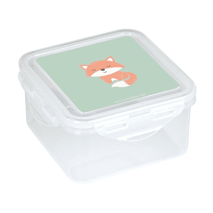 Safta Zorrito Fiambrera de 1.27L - PVC sin BPA - Cierre Hermetico a Presion - 130x130x75mm - Color Transparente 1