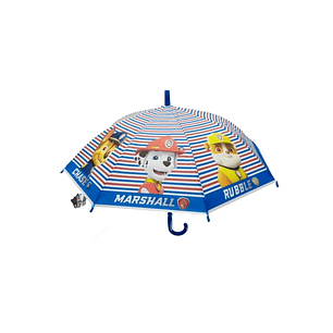 Safta Paw Patrol Pups Rule Paraguas Manual de 76cm - 8 Paneles - Asa y Punta de PVC - POE Transparente - Nervios de Acero de 8mm - Color Azul