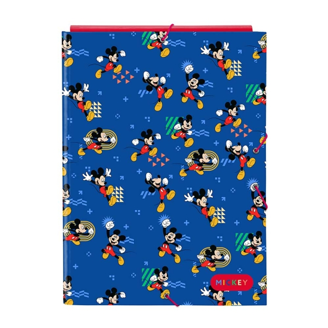 Safta Mickey Mouse Today Carpeta con 3 Solapas - Tapas Duras Forradas - Cierre con Gomas - 260x25x335mm - Color Azul 1