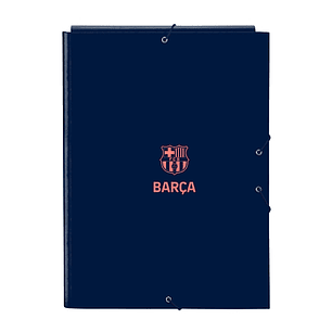 Safta F.C.Barcelona 2ª Equipacion Carpeta con 3 Solapas - Tapas Duras Forradas - Formato Folio - Cierre con Gomas - Resistente y Duradera - 260x25x335