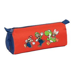Safta Super Mario Mamma Mia Portatodo - Cremallera - 1.20L - 210x70x80mm - Color Rojo y Azul