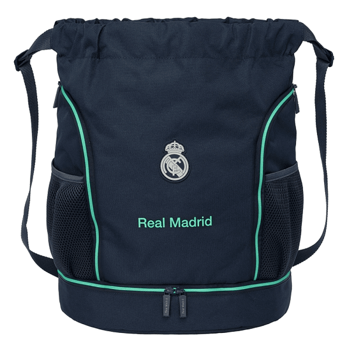 Safta Real Madrid 2ª Equipacion 25/26 Saco Mochila - Bolsillo Interior con Cremallera - Bolsillos Laterales - Hombreras Ajustables - 21.93L - 340x150x 1