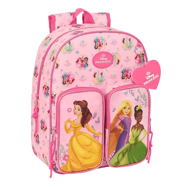 Safta Princesas Disney Mochila Infantil - Adaptable a Carro - Portabotellas - Hombreras Acolchadas - Dos Bolsillos Frontales - Asa Superior - 10L - 26 1