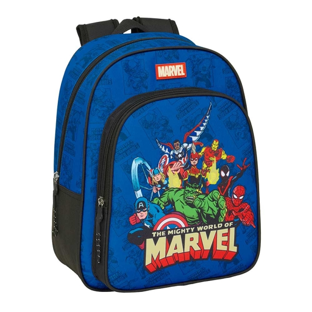 Safta Avengers Mochila Infantil - Adaptable a Carro - Portabotellas - Hombreras Acolchadas - Bolsillo Frontal - Asa de Mano Superior - 9L - 270x100x33 1