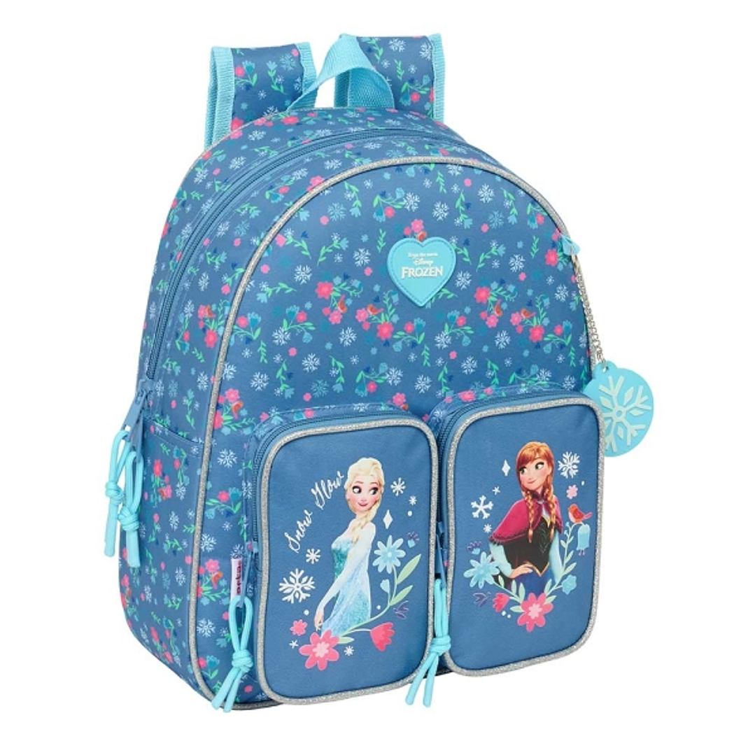 Safta Frozen Mochila Infantil - Adaptable a Carro - Portabotellas - Hombreras Acolchadas - Bolsillo Frontal - Asa Superior - 9.5L - 280x100x340mm - Co 1