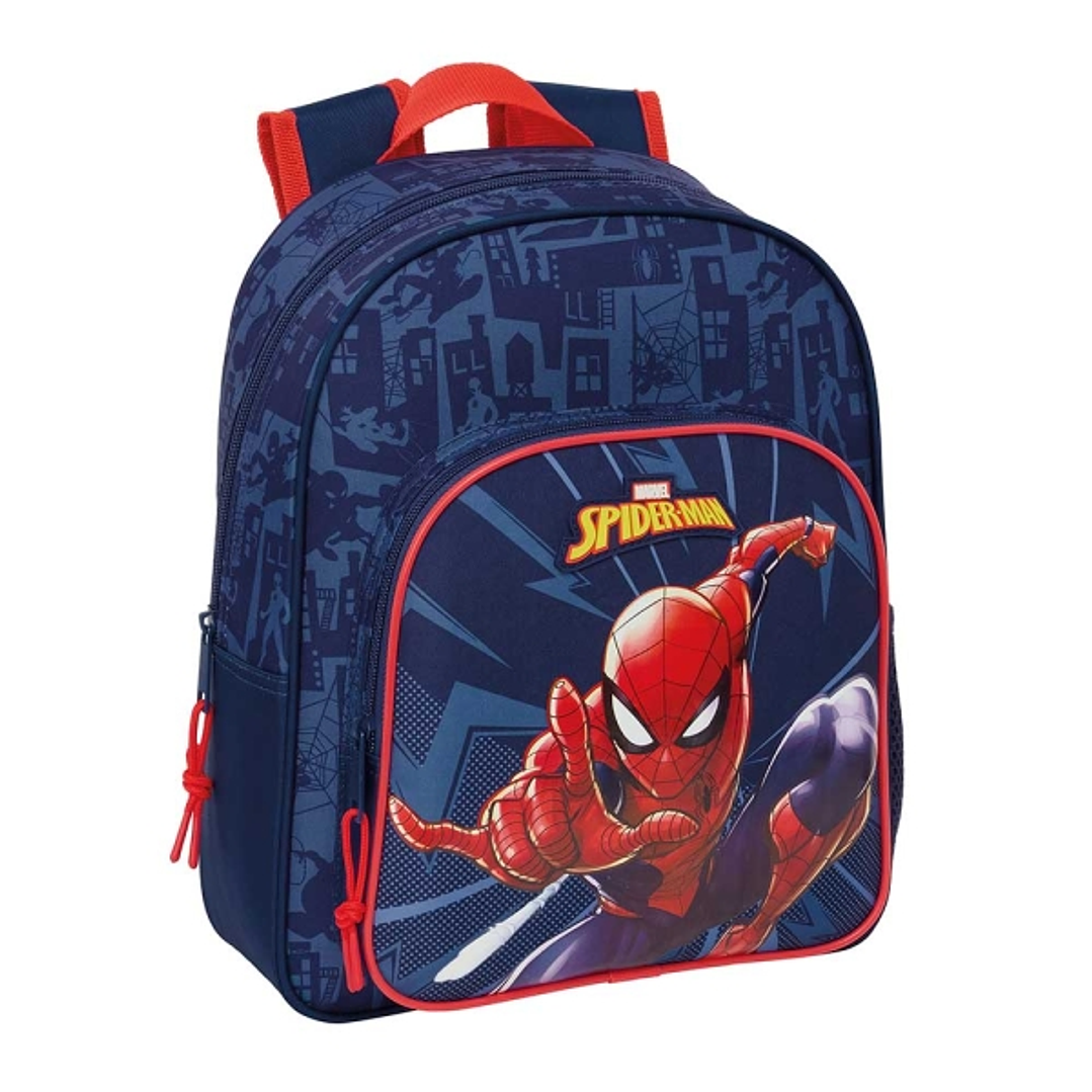Safta Spider-Man Mochila Infantil - Adaptable a Carro - Portabotellas - Hombreras Acolchadas - Bolsillo Frontal - Asa Superior - 9L - 270x100x330mm -  1