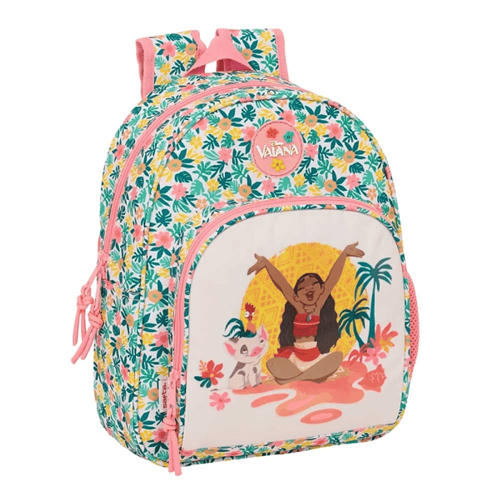 Safta Vaiana Mochila Infantil - Adaptable a Carro - Portabotellas - Hombreras Acolchadas - Bolsillo Frontal - Asa Superior - 9.5L - 280x100x340mm - Co 1