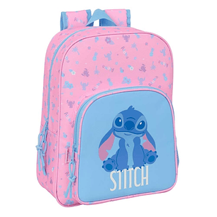 Safta Stitch Bright Mochila Infantil - Adaptable a Carro - Portabotellas - Hombreras Ergonomicas - Bolsillo Frontal - 10L - 260x110x340mm - Color Rosa