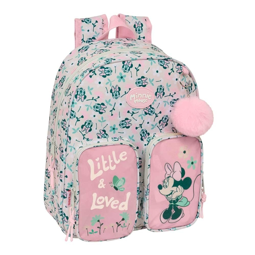 Safta Minnie Mouse Minty Mochila Infantil - Adaptable a Carro - Portabotellas - Hombreras Acolchadas - Bolsillo Frontal - Asa Superior - 9.5L - 280x10 1