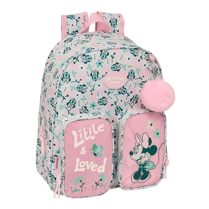 Safta Minnie Mouse Minty Mochila Infantil - Adaptable a Carro - Portabotellas - Hombreras Acolchadas - Bolsillo Frontal - Asa Superior - 9.5L - 280x10 1