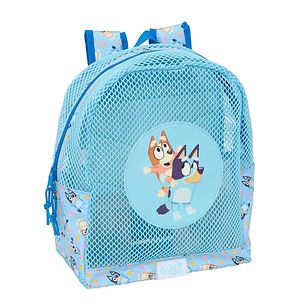 Safta Bluey Mochila - Rejilla Anti-Arena - Doble Tirador - Hombreras Acolchadas - Asa Superior - 13.15L - 320x120x380mm - Color Azul