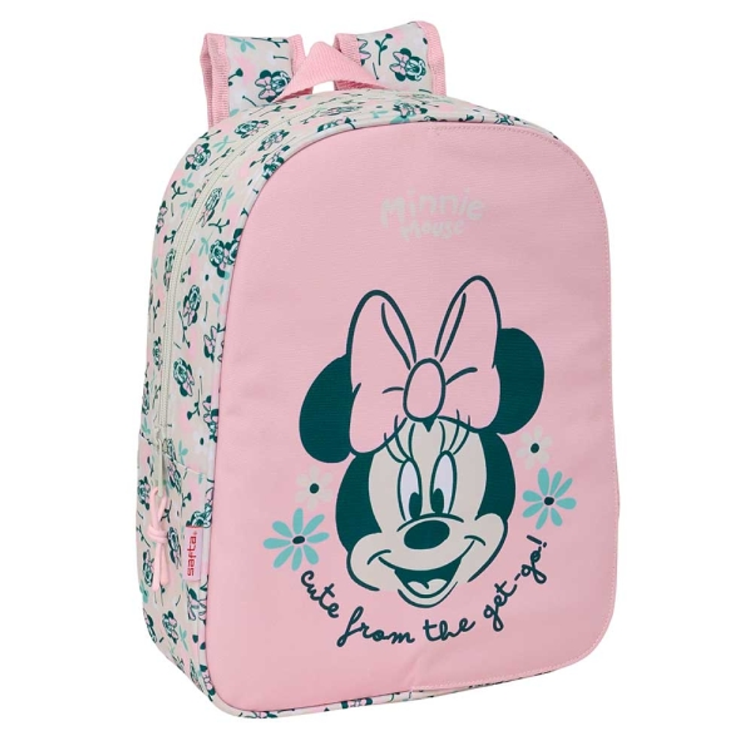Safta Minnie Mouse Minty Mochila Infantil - Portabotellas - Hombreras Acolchadas - Bolsillo Frontal - 10L - 260x110x340mm - Color Rosa Pastel 1