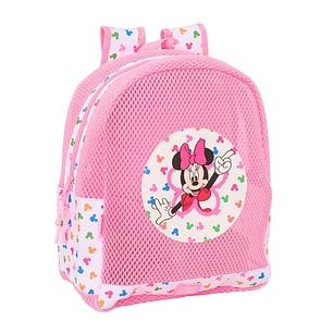 Safta Minnie Mouse Mochila - Rejilla Anti-Arena - Doble Tirador - Hombreras Acolchadas - Asa Superior - 13.15L - 320x120x380mm - Color Rosa