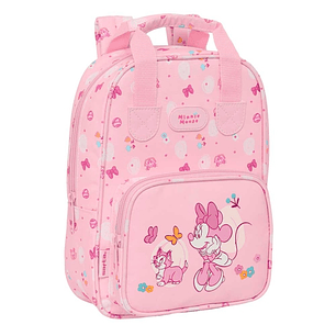 Safta Minnie Mouse Baby Mochila Infantil - Bolsillo Frontal - Tarjeta ID - Hombreras Acolchadas - Asa Forrada - 4.5L - 200x80x280mm - Color Rosa