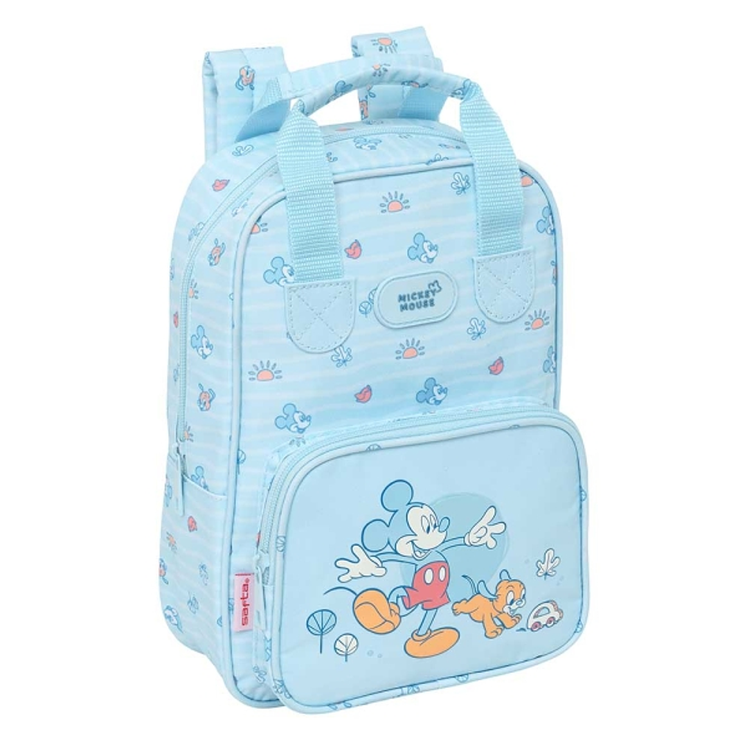 Safta Mickey Mouse Baby Mochila Infantil - Bolsillo Frontal - Tarjeta ID - Hombreras Acolchadas - Asa Forrada - 4.5L - 200x80x280mm - Color Azul Claro 1